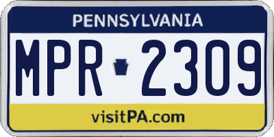 PA license plate MPR2309