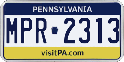 PA license plate MPR2313
