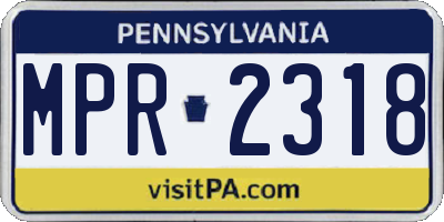 PA license plate MPR2318