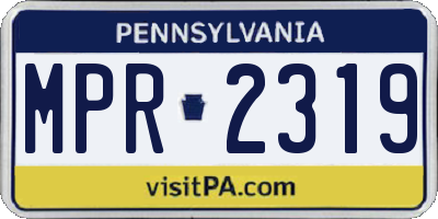 PA license plate MPR2319