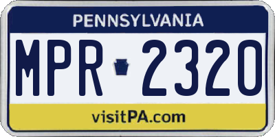PA license plate MPR2320