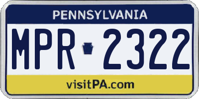 PA license plate MPR2322