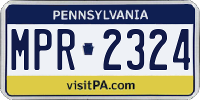 PA license plate MPR2324