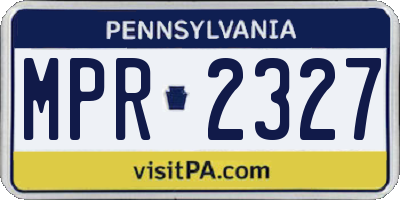 PA license plate MPR2327