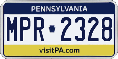 PA license plate MPR2328