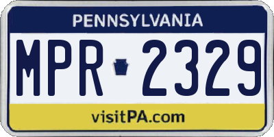 PA license plate MPR2329