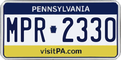 PA license plate MPR2330