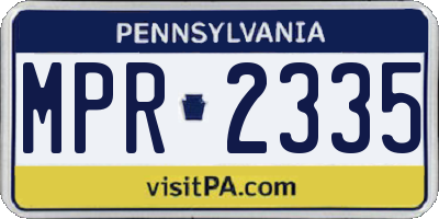 PA license plate MPR2335