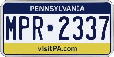 PA license plate MPR2337