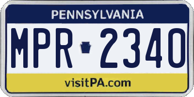 PA license plate MPR2340