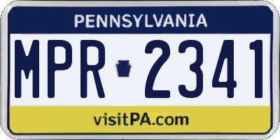 PA license plate MPR2341