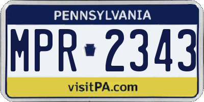 PA license plate MPR2343