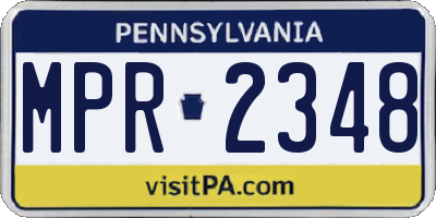 PA license plate MPR2348