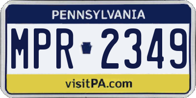 PA license plate MPR2349
