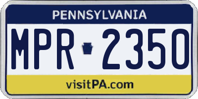 PA license plate MPR2350