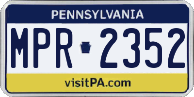 PA license plate MPR2352