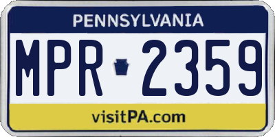 PA license plate MPR2359