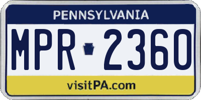 PA license plate MPR2360