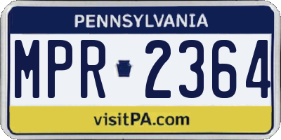PA license plate MPR2364