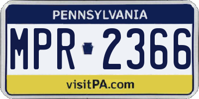 PA license plate MPR2366