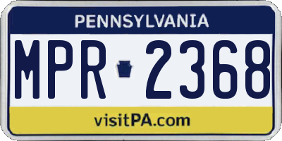 PA license plate MPR2368
