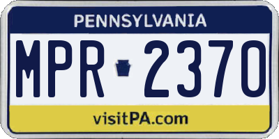 PA license plate MPR2370