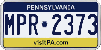 PA license plate MPR2373
