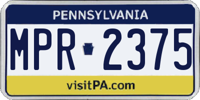 PA license plate MPR2375