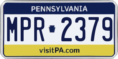 PA license plate MPR2379