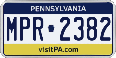 PA license plate MPR2382