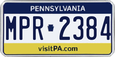 PA license plate MPR2384
