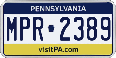 PA license plate MPR2389