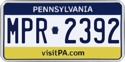 PA license plate MPR2392