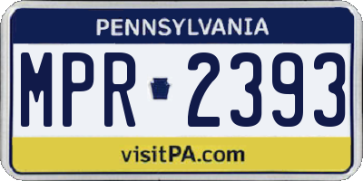 PA license plate MPR2393