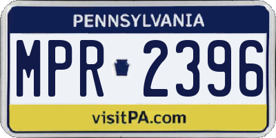 PA license plate MPR2396