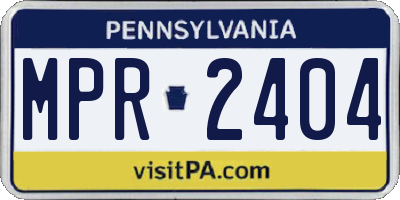 PA license plate MPR2404
