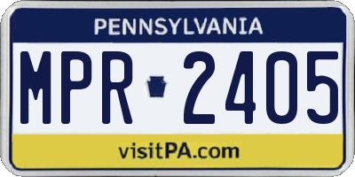 PA license plate MPR2405
