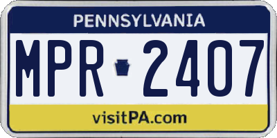 PA license plate MPR2407
