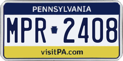 PA license plate MPR2408