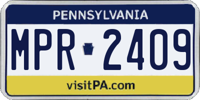 PA license plate MPR2409
