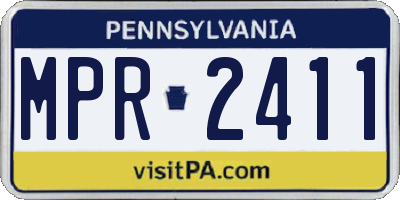 PA license plate MPR2411