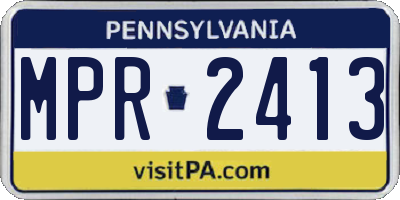 PA license plate MPR2413