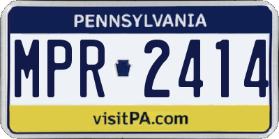 PA license plate MPR2414