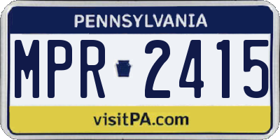 PA license plate MPR2415
