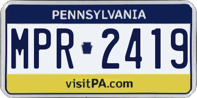 PA license plate MPR2419