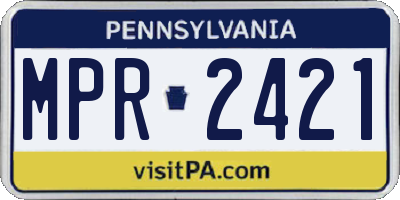 PA license plate MPR2421