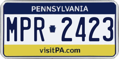 PA license plate MPR2423