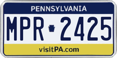 PA license plate MPR2425