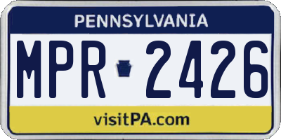 PA license plate MPR2426