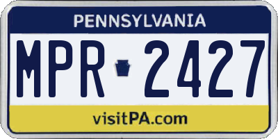 PA license plate MPR2427